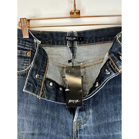 Levi's x Nasty Gal Collaboration Vintage Cut Off Denim Mom Shorts SZ L - Picture 5 of 9